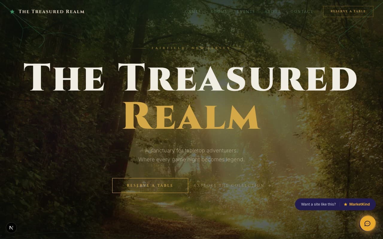 The Treasured Realm demo website preview